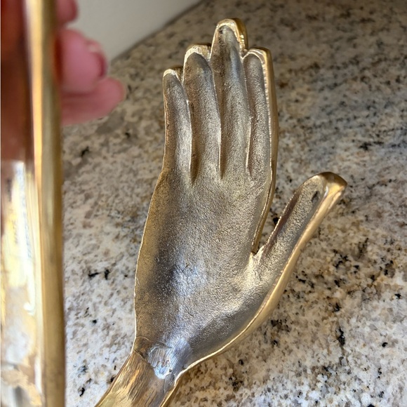 Brass hand hook tie back coat hanger - Picture 5 of 9